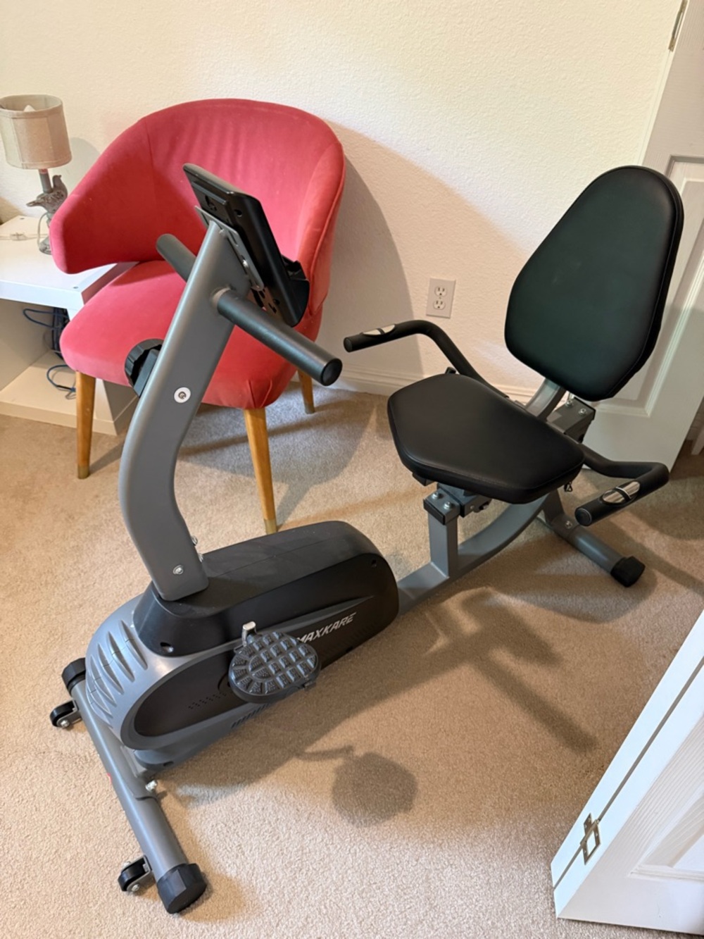 Black Recumbent Exercise Bike - Comfortable Home Fitness